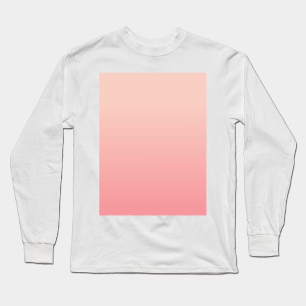 Light Peach Pale Pink Ombre Fade Sunset Gradient Long Sleeve T-Shirt by squeakyricardo